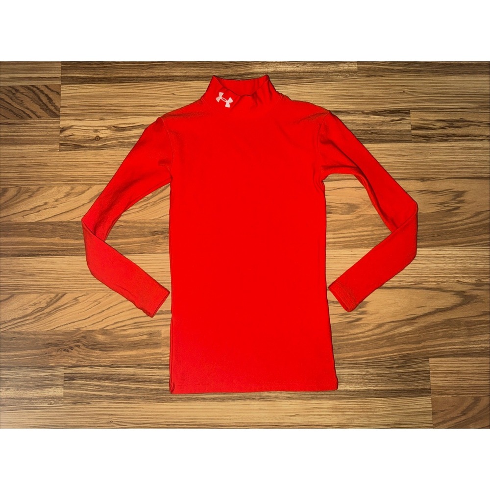 Under Armour‎ Youth Kids Medium Cold Gear Long Sleeve Compression Shirt Orange
